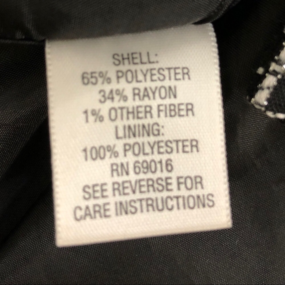 Studio WORKS Black, White & Silver Bell Sleeve Button Front Blazer - Size Large - Picture 5 of 6